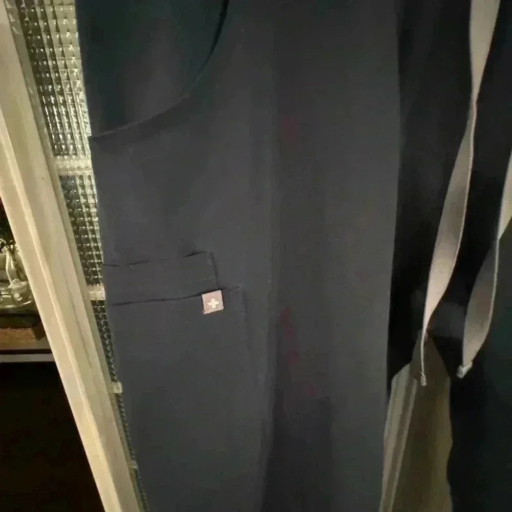 Figs technical collection scrub pants navy stretch tie waist size large